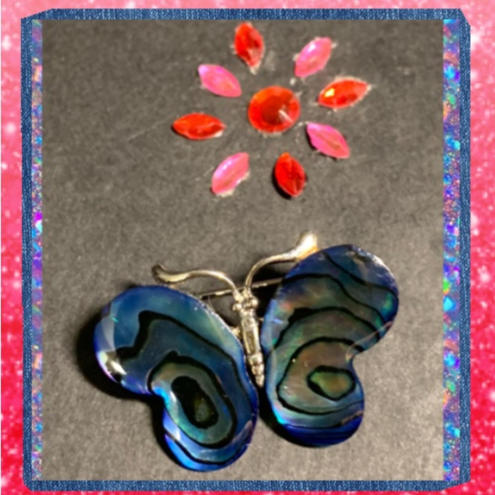 Elegant Blue Abalone Pin - Picture 3 of 3